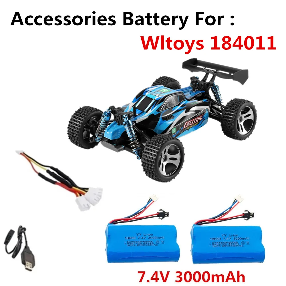 SM-2P Plug 7.4V 3000mAh 2S 18650 Lipo Battery For Wltoys 184011 RC Car  184011 Accessories Battery