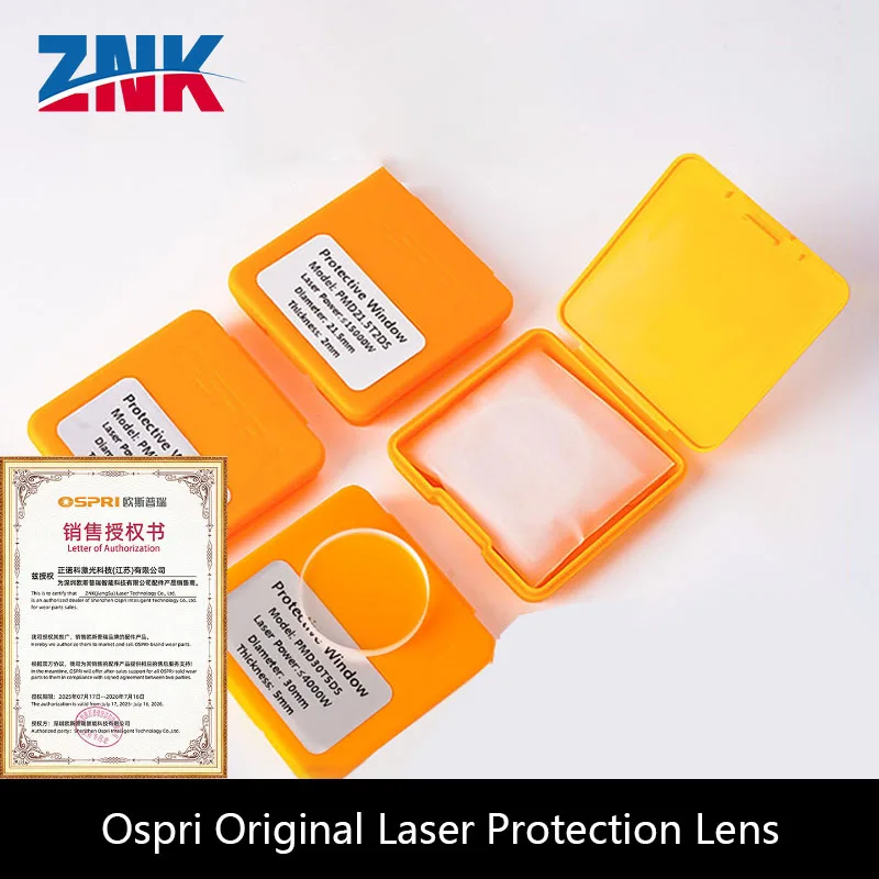 ZNK Laser Ospri Original Laser Protective Lens Fiber Laser Cutting Head Cutter Machine OSPRI Welding Gun Protect Windows Lenses