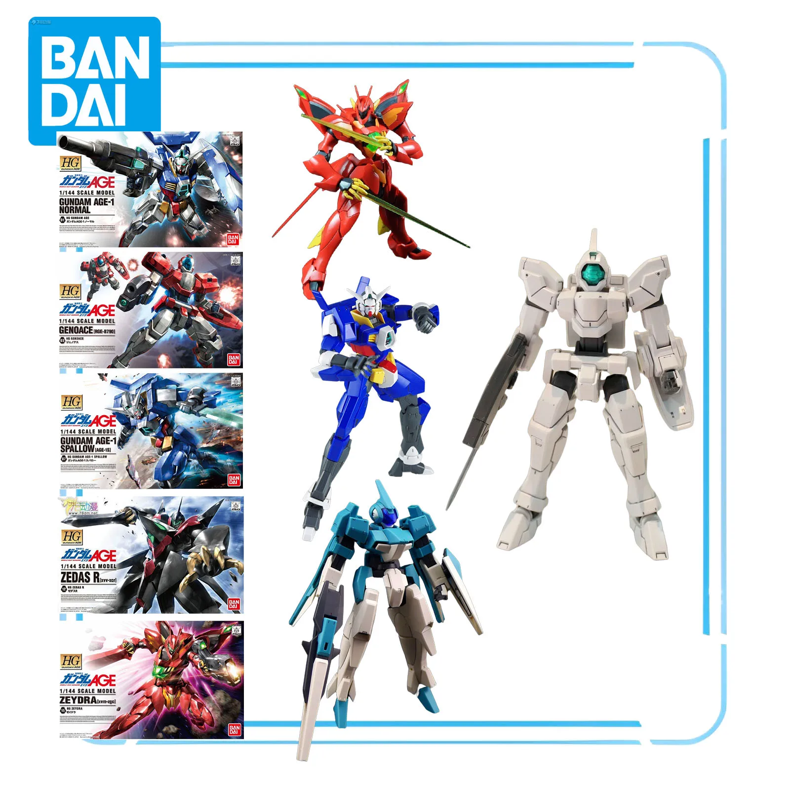 

В НАЛИЧИИ Bandai Original GUNDAM HG AGE Standard Edition Series GUNDAM AGE-1 GAFRAN GENOACE TITUC Фигурка в сборе Модель игрушки