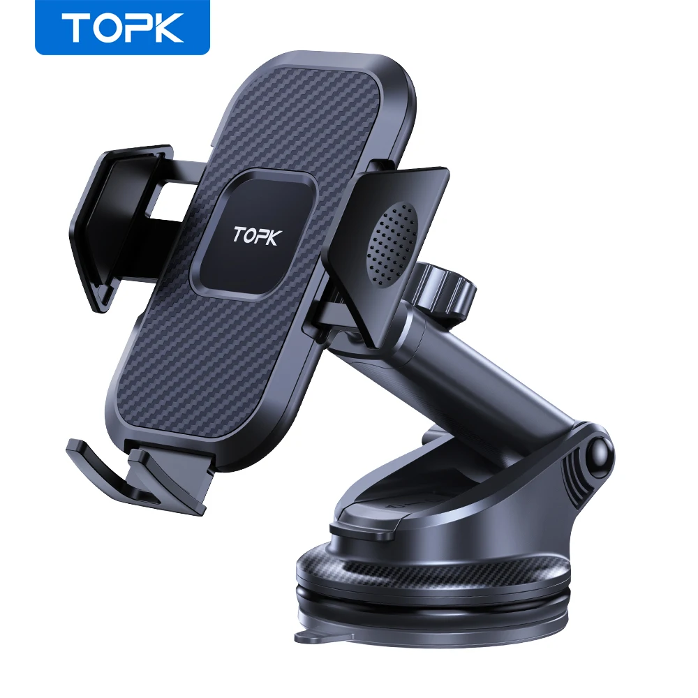 Topk Autotelefon halterung, super stabile Handy-Auto halterung 360 ° Drehung Ein-Knopf-Freigabe für iPhone Samsung Google Phone