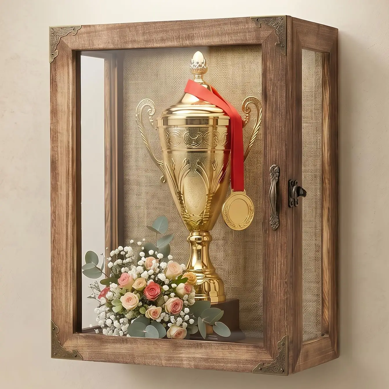Shadow Box Display Case 11x14 Deep with Glass on 4 Sides, 6.2in Depth Wall Mounted Memory Box for Keepsakes, Wooden Display Case