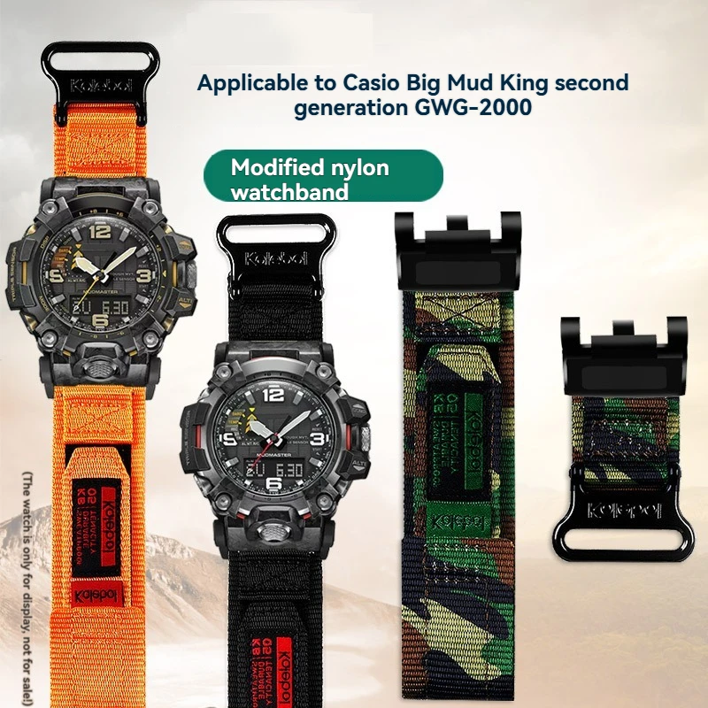Canvas Watchband Men OutdoorSports For Casio G-SHOCK 5678 Second generatio GWG-2000 GWG-2040 Modified Nylon Watch Strap Bracelet