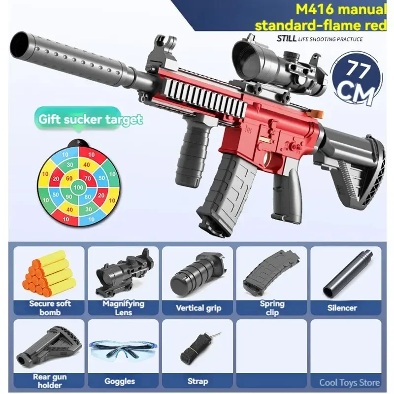 Spielzeug für Jungen Pistole M416 Spielzeug Gewehr Scharfschütze Soft Bullet Waffen manuelle Trägerrakete Schaum Dart Blaster Luftpistole für Kinder Schieß spiel