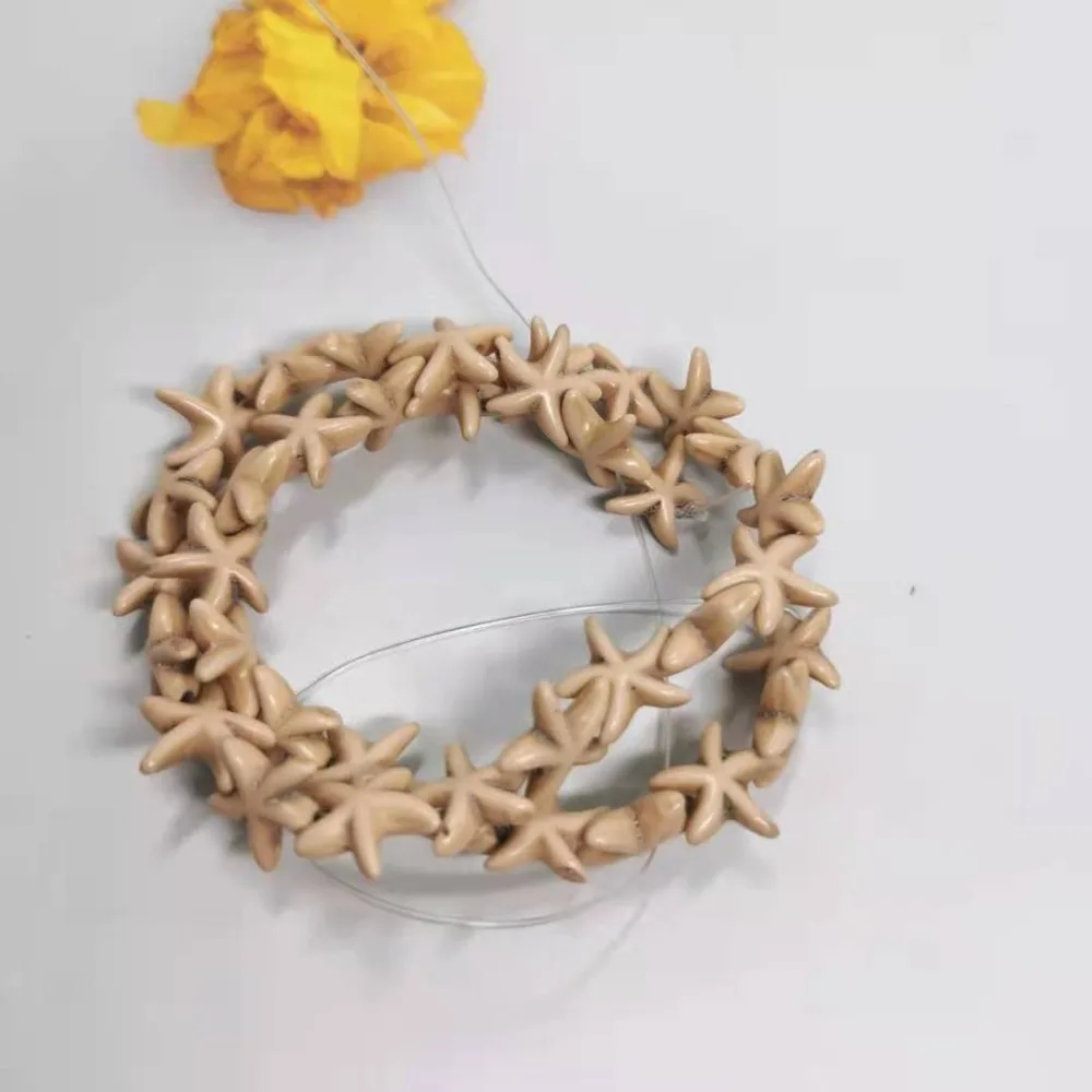 Stone Powder Starfish Turquoise Beads Waterproof Multicolor Sea Loose Spacer Stone Beads Handmade Craft Sea Series