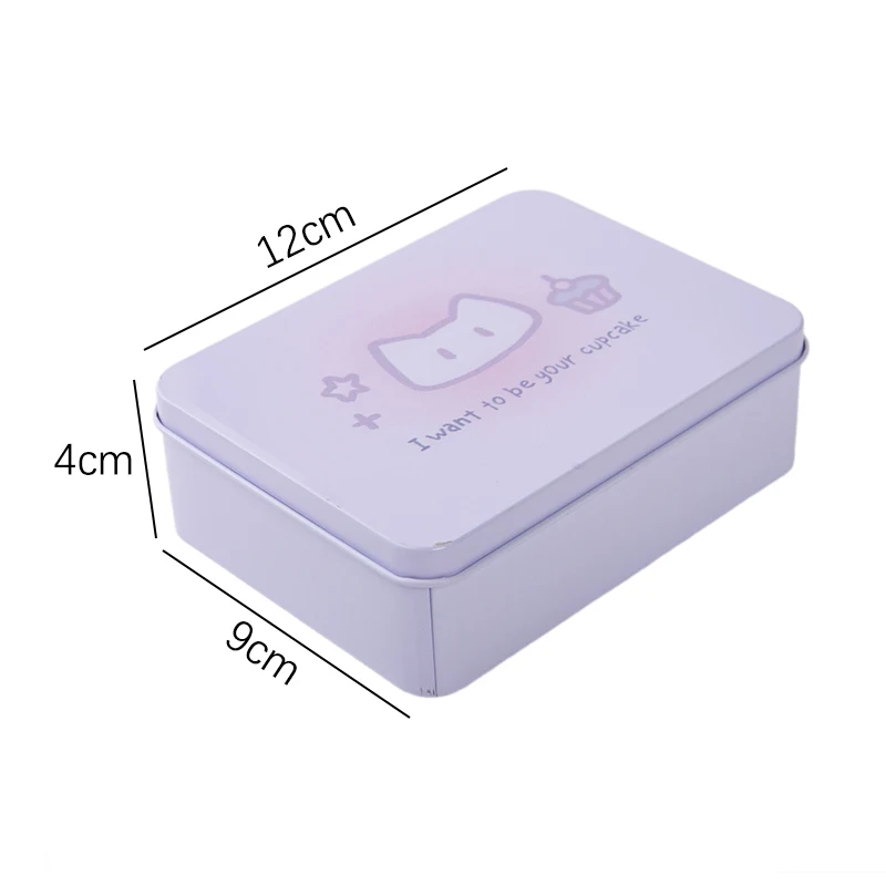 Tapes Storage Box Stationery Office Supplies Iron Storage Box Cartoon Kpop Photocards Desktop Storage Small Card Stickers
