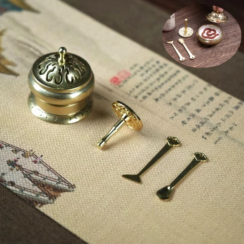 Mini  Antique  Incense Seal Integrated Furnace Incense Set Tools Household Indoor Office Seal Extended Aromatherapy Equipment