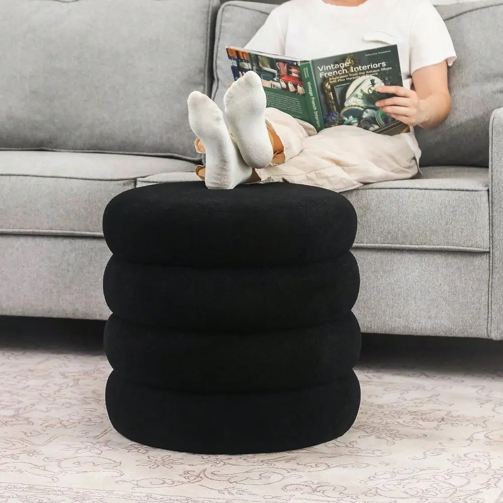 

Storage Ottoman,Footstool With Removable Lid, Vanity Stool, Modern Upholstered Footrest For Bedroom Living Room Entryway