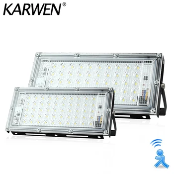 Proiettore LED con sensore di movimento PIR 50W Impermeabile IP65 220V Faretto Luce di inondazione per illuminazione esterna da parete stradale da giardino