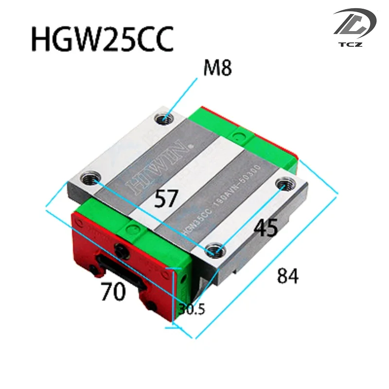 HGW25CC  Original near carriage block  guideway slider for  linear guide rail CNC router