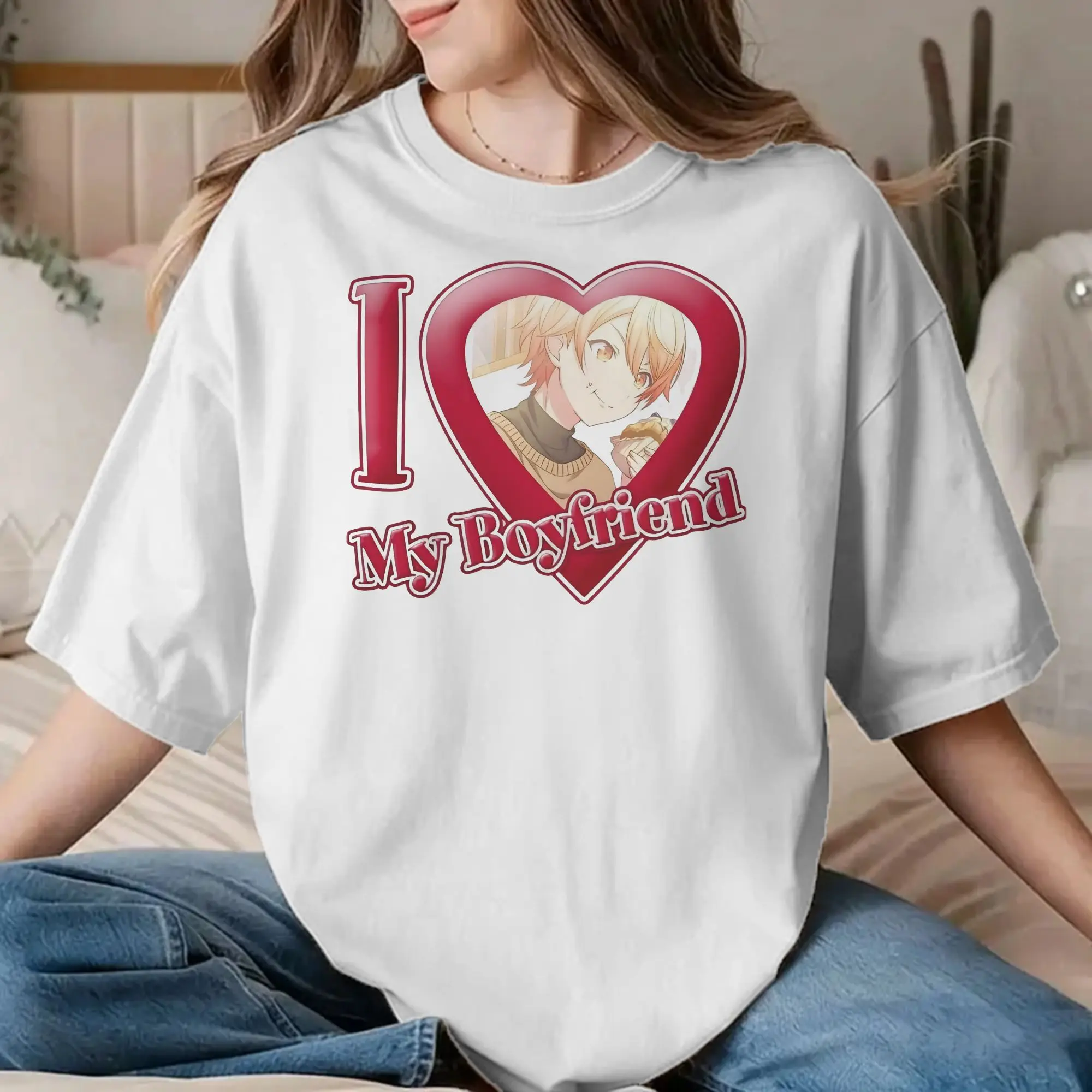 Tenma Tsukasa My Boyfriend T-Shirts for Men Women Singer Anime Leisure Pure Cotton Tees Crew Neck T Shirt Plus Size Clothing