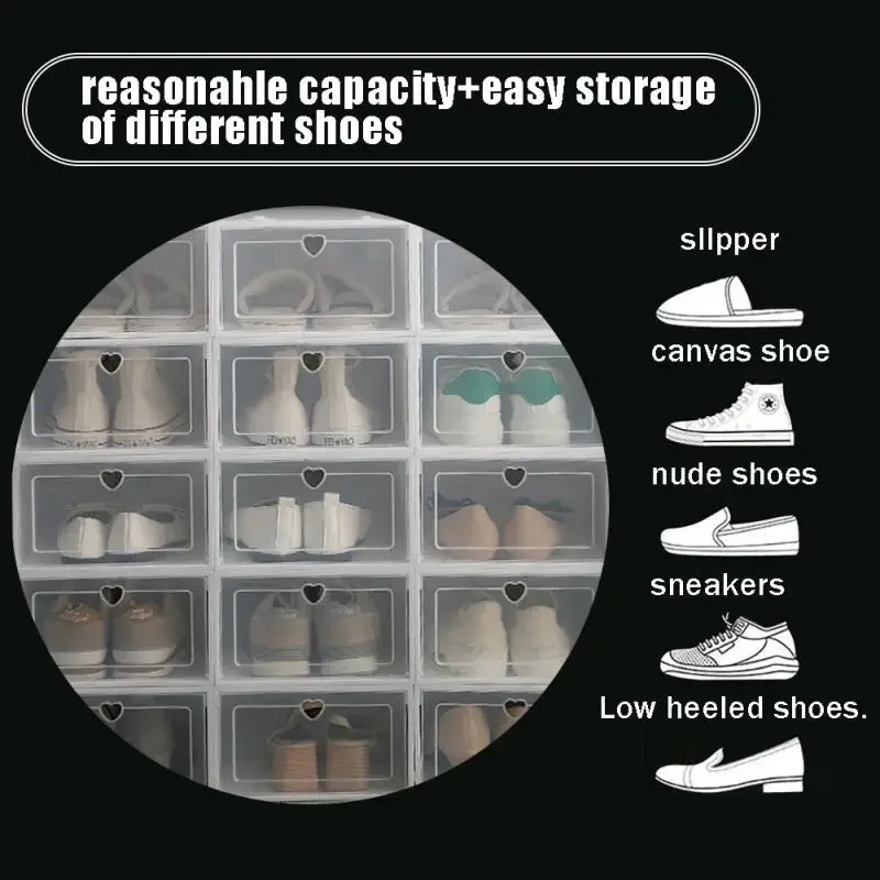 1pcs/set Transparent Plastic Shoes Case Thickened Drawer Case Plastic Shoe Boxes Stackable Box Shoe Organizer Shoebox