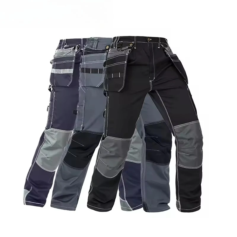 

Men Multi-Pocket Poly Work Pants Security Technician Durable Labor Protection Trousers Multi Functional Tool Storage Work Pants