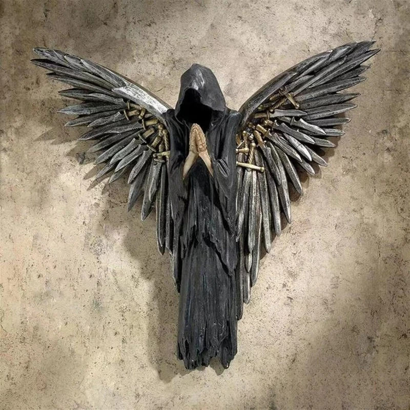 2026 New Soul Warrior Sculpture Pendant Home Wall Decoration Halloween Decoration Resin Crafts Living Room Decoration
