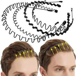 12 Styles Unisex Men Women Black Metal Wavy Headband Invisible Sports Female Back Non-slip Wave Hairband Bangs Hair Accessories