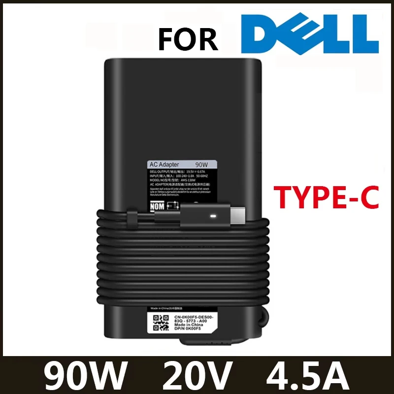 90W USB Type C Laptop Charger For DELL XPS 15 17 Latitude 3000 7000 Series Precision 5470 5550 3540 3570 AC Adapter Power Supply
