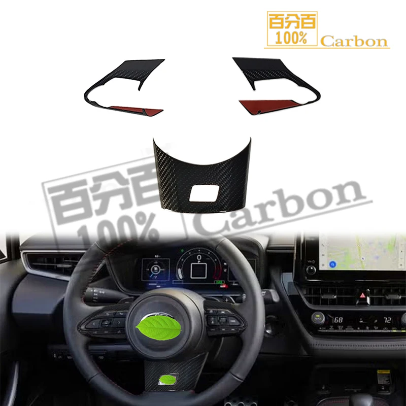 Real Dry Carbon Fiber Car Steering Wheel Bottom Trim Overlay For Toyota GR Yaris 2020-2026 For GR Corolla 2023-2026