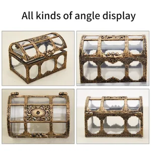 Transparente Piratenpiratpirat Gold Coin Box Schatzkiste, Kristallschmuckkoffer, Lagerorganisator, Schmuck Erinnerung, 2023 11 Hauptverkäufe Goldener Jahrgang - №2