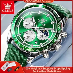 OLEVS Original Watch for Men Multifunction Chronograph Waterproof Moon Phase Auto Date Male Hand Clock 2024 NEW Wristwatch Man