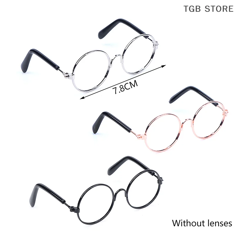 1 Uds. Gafas sin lentes con montura redonda, gafas para muñecas de 20cm, gafas en miniatura, accesorios de vestir para muñecas de juguete