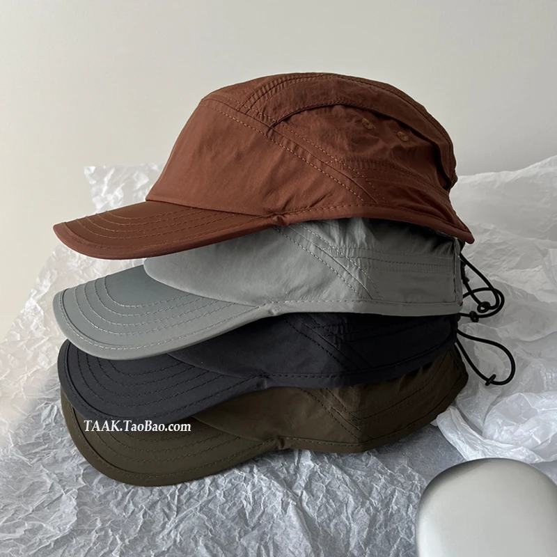 

Japanese Functional Wind Tooling Quick-drying Baseball Cap Women Summer Outdoor Sun Drawstring 5-Panel Sun Hat Man