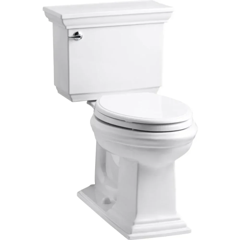 Two-Piece Elongated Toilet, Left-Hand Trip Lever, Comfort-Height Toilet, Chair Height Toilet,  White r