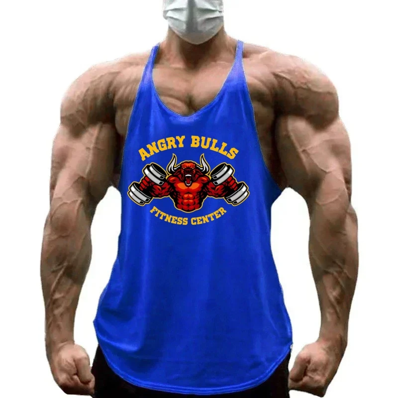 2025 Gilet da palestra per bodybuilding da uomo - Canottiera da allenamento in cotone senza maniche, camicia sportiva per allenamenti fitness e costruzione muscolare