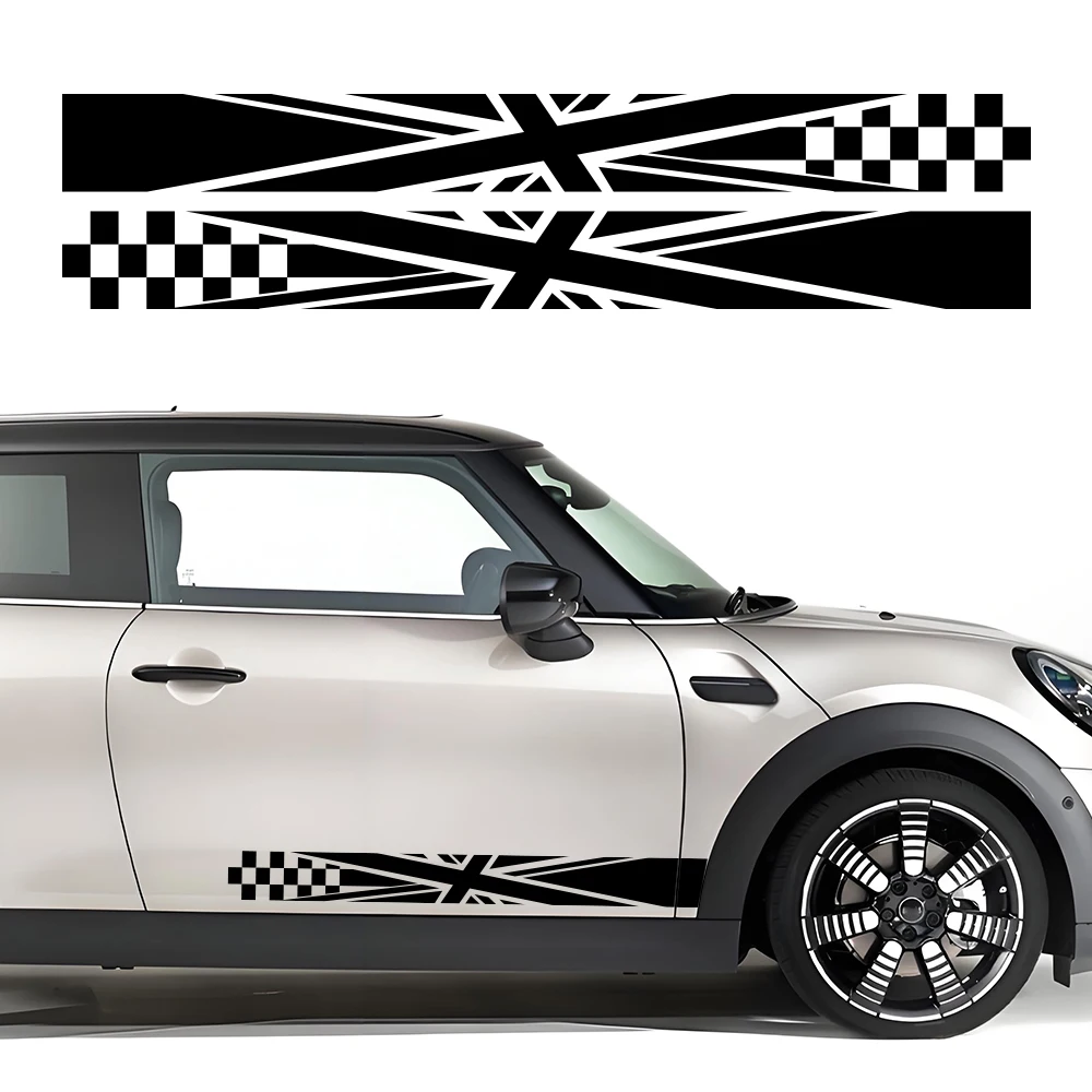 Auto Side Racing Streifen Aufkleber für MINI Cooper S JCW R55 R56 F55 F56 R60 F60 F54 Aufkleber Vinyl Union Jack Styling Dekoration
