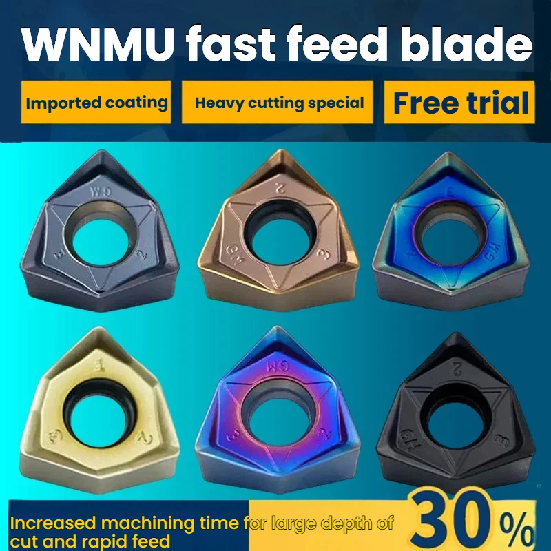 90-degree right-angle CNC high-speed milling cutter with heavy-duty cutting WNMU080608 double-sided hexagonal milling inserts