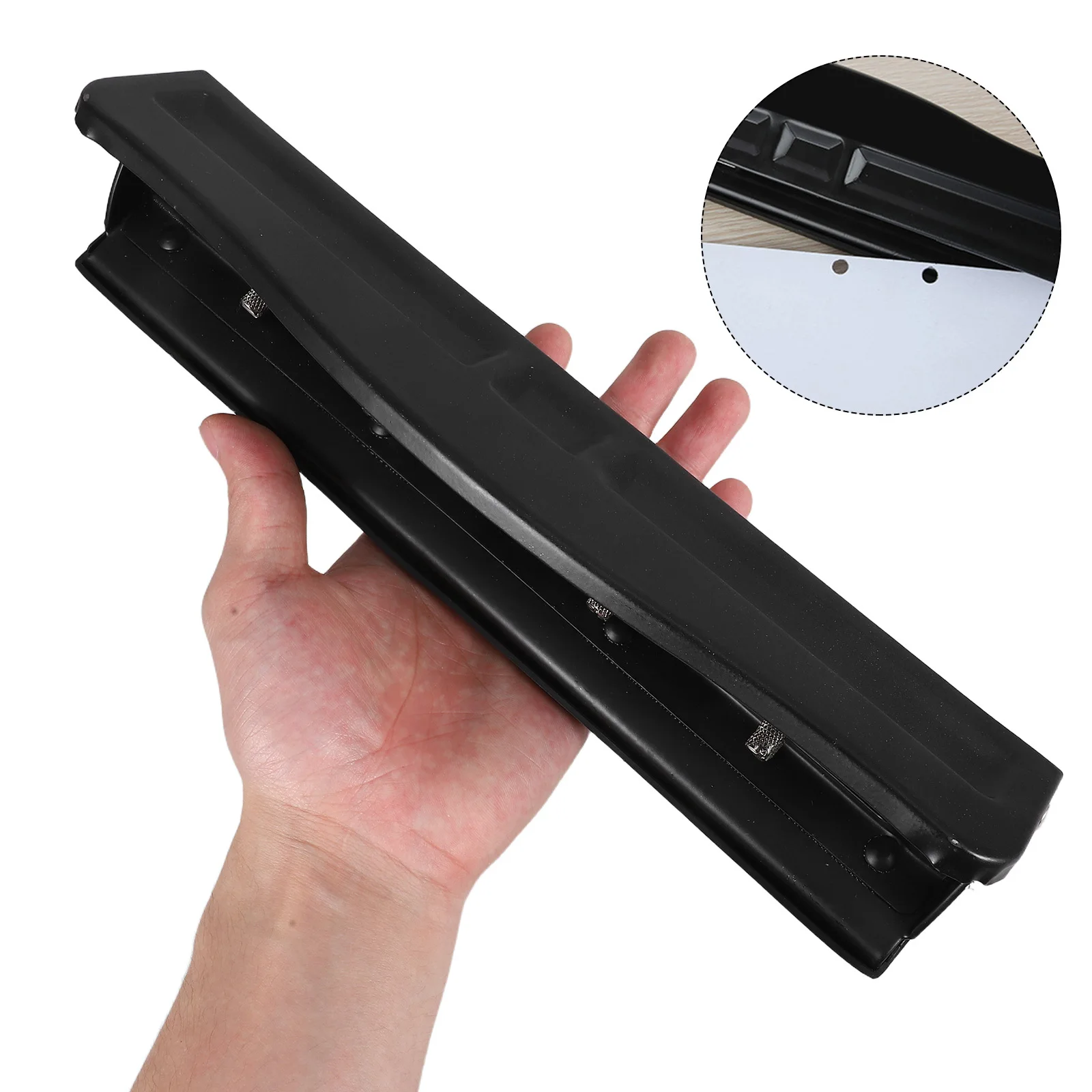 

4-Hole Paper Punch Black Scrapbooking Cards Decorations Easy Empty Chip Catcher Office Binding Supplies Paper Puncher