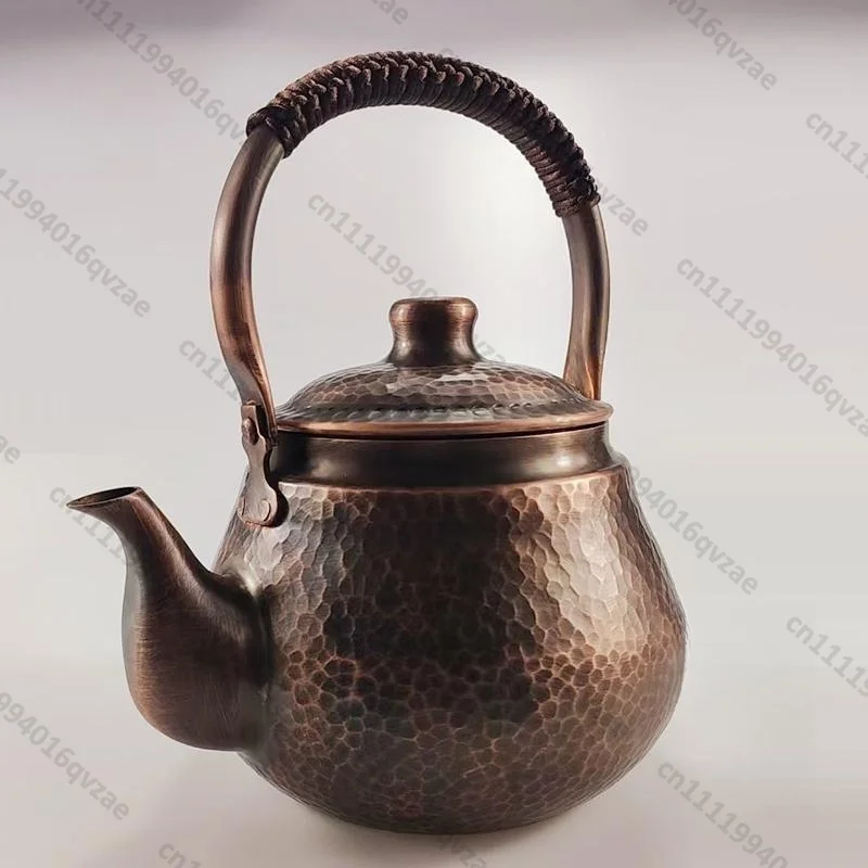 1200Ml Copper Pot, Pure Red Copper Pot, Household Wine Pot, Hand-beaten Thickened Kettle