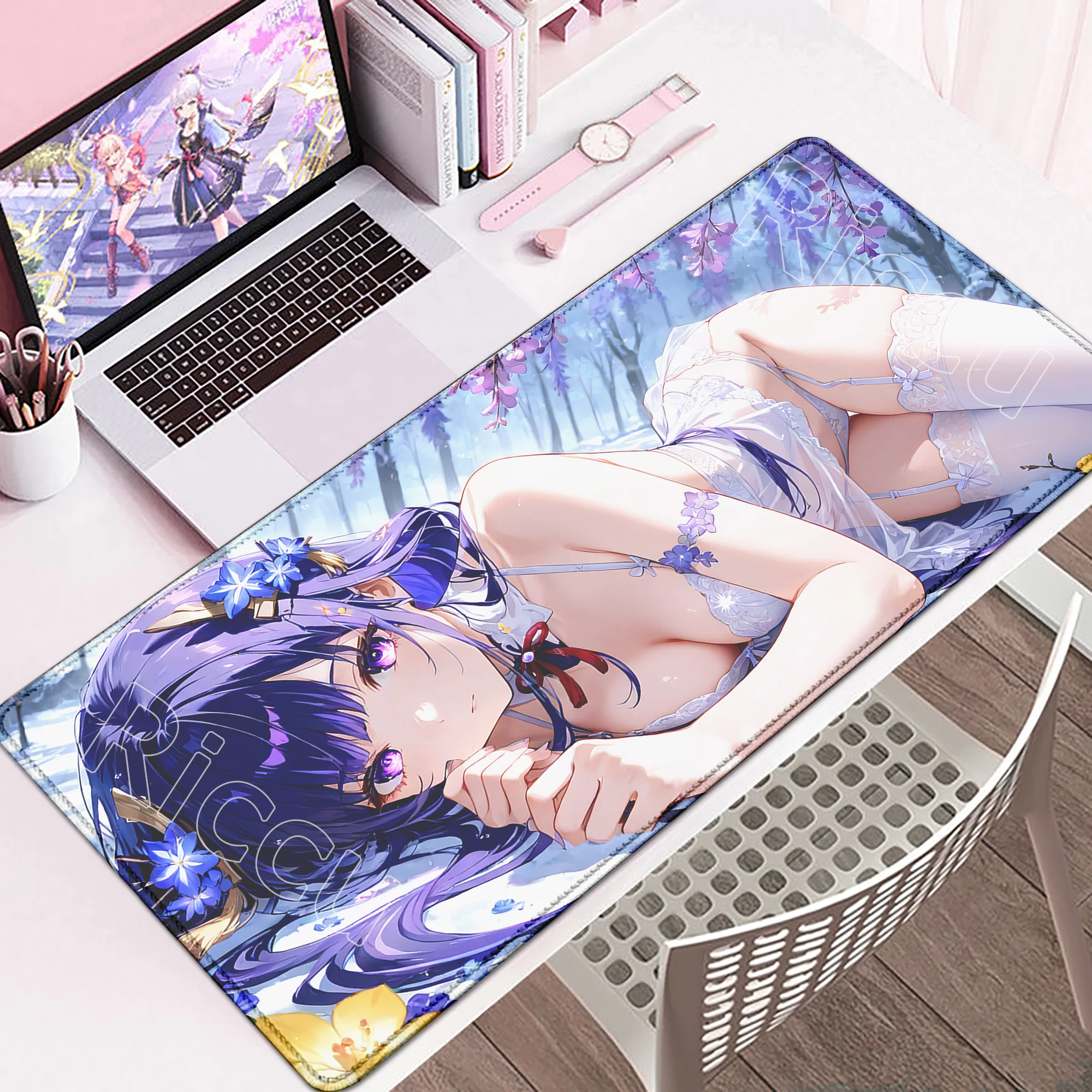 

Genshin Impact Raiden Shogun Large Mouse Pad HD Print Sexy Hentai Anime Girl Desk Mat Extended PC Gaming Keyboard Mats Mousepads