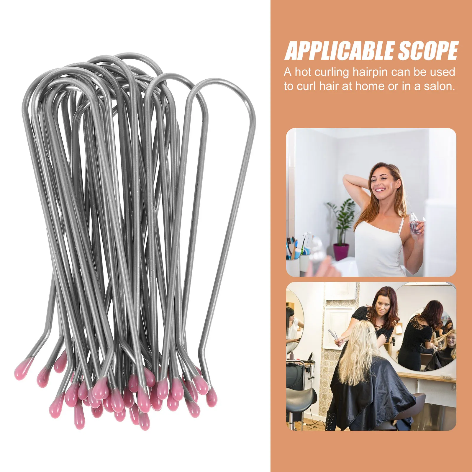 60Pcs Hot Roller Clips Electric Curling Clips Replacement Heat Resistant Metal Pins Strong Grip Secure Rollers for Medium Hair