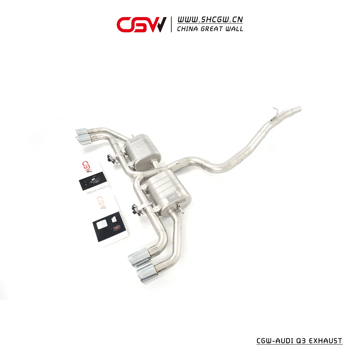 Active Sound 304 Stainless Steel 1.5mm Racing Exhaust Pipes Catback System for  Q3 1.4T/2.0T 2011-2019 Electric Polished