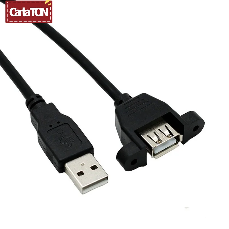 USB 2.0 Extension Cable Male To Female with Screw Panel Mount Foil+Braided  Shielded 30cm 50cm 1m 2m 3m 5m
