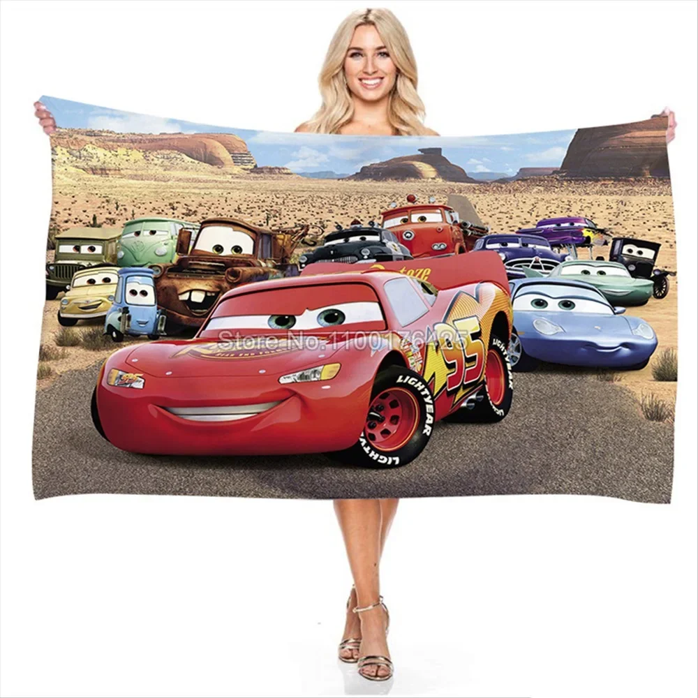 Lightning McQueen Car Pattern Towel 3D Digital Print Rectangular Soft and Comfortable Absorbant Bath Towel