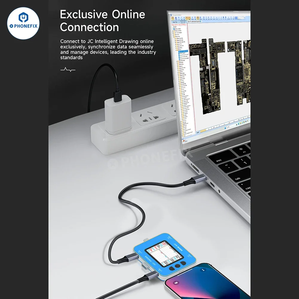 JCID CD01 Charging Detector CD01 Use with JC Intelligent Drawing Faults Diagnosis Type-C Lightning Port Tester IPhone Android