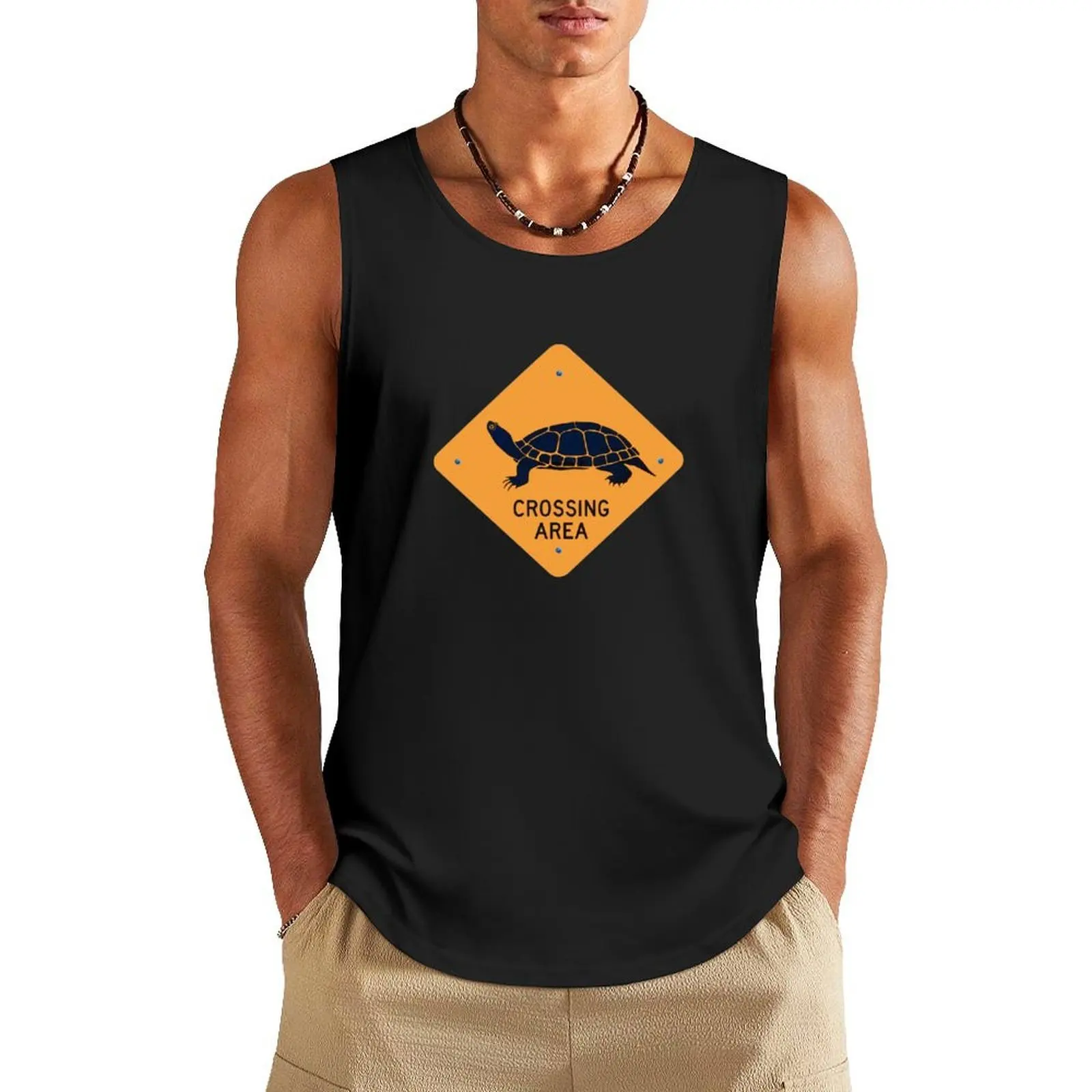 

Turtle Crossing Tank Top Gym wear training weight vest man sexycostume