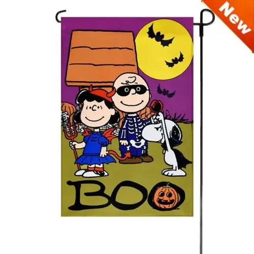 SNOOPY PEANUTS GANG Garden Flag BOO! HALLOWEEN 12