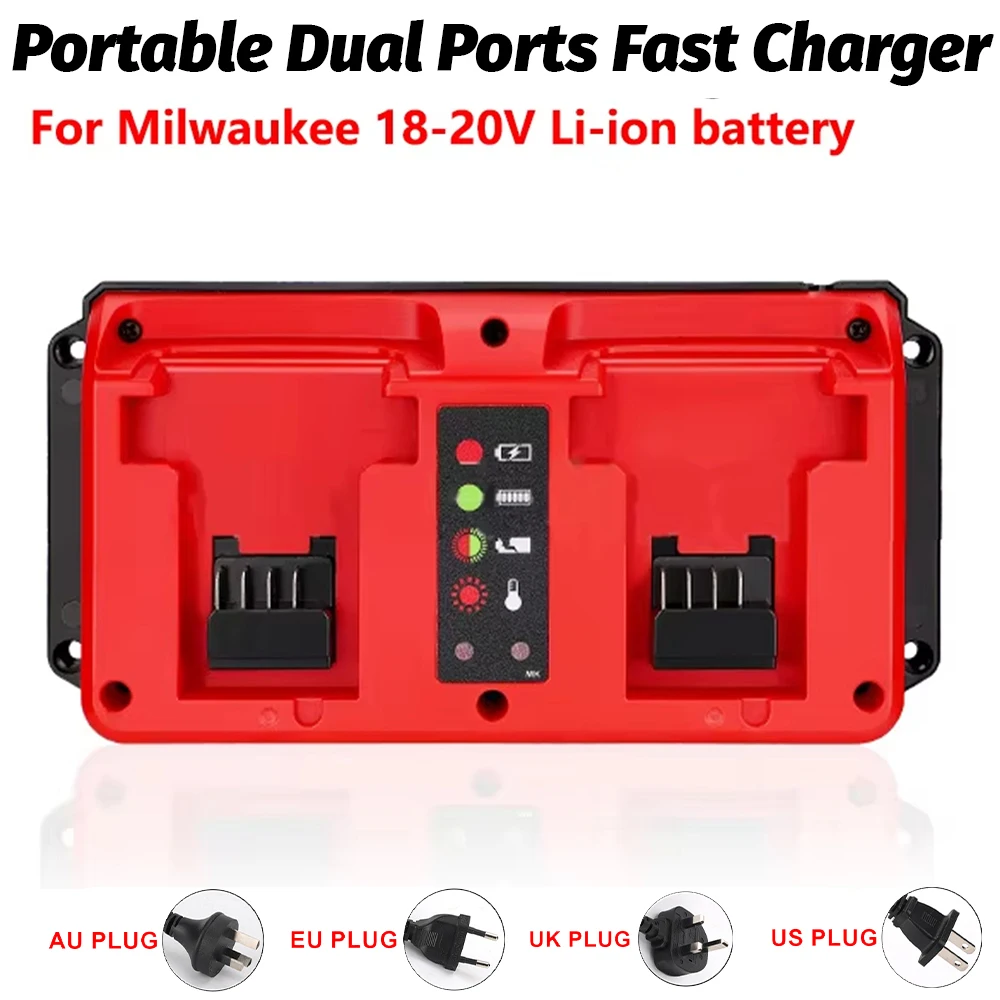 

Replace 1.5A 18V Rapid Fast Li-Ion Charger For Milwaukee 18V-20V Dual Port For Lithium-Ion Battery Charger