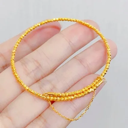 Luxury 24K 9999 Pure Gold real gold Didi Ball Memory Bracelet Women's Transfer Bead Bracelet