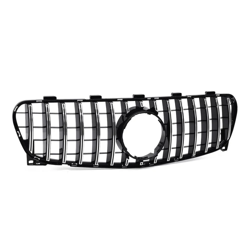 RMAUTO Chrome Silver ABS GTR Car Front Bumper Grille Racing Grills For Mercedes Benz X156 GLA200 GLA250 GLA45 AMG 2017-2019