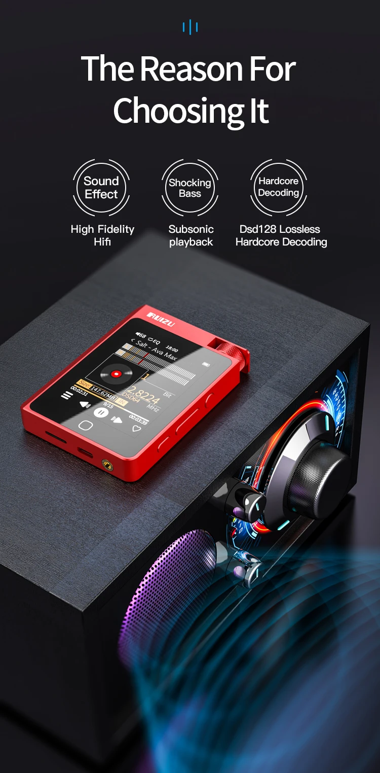 High quality HiFi lossless RUIZU A55 Bkk Digital Touch Screen Walkman Mp4 With Fm Radio MP3 Music Player