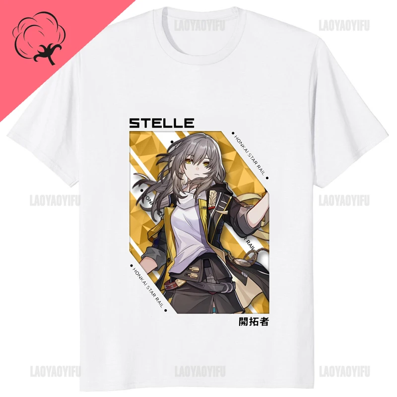 Honkai Star Rai Stelle Printed Hot Game Man T-shirt Kawaii Acg Otaku Waifu T Shirt Casual Fashion Loose Streetwear Soft Man Tees