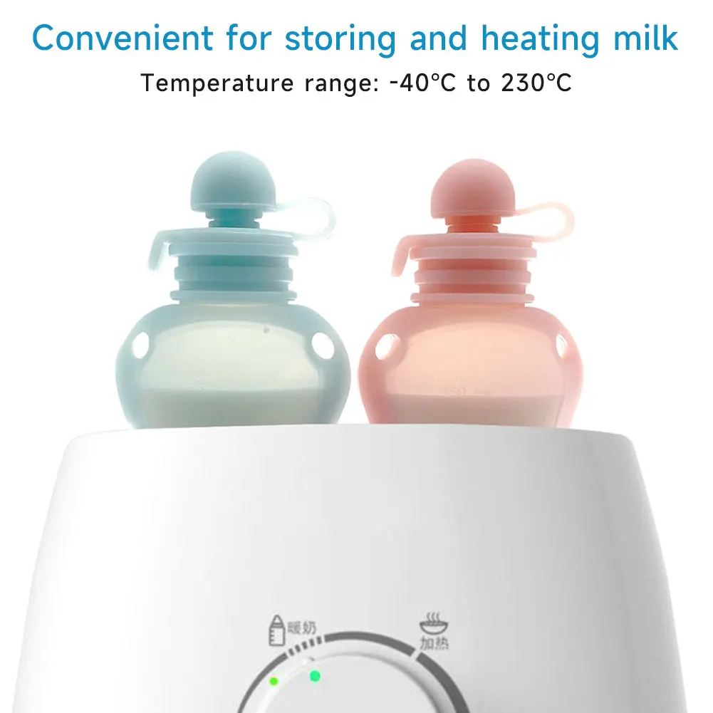 150 مللي أكياس حليب الثدي سيليكون مانعة للتسرب مع مقياس قابل للغسل صديقة للبيئة ذاتية الدائمة تخزين حليب الثدي أثناء السفر