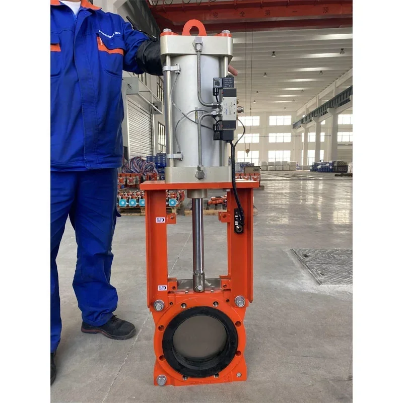 Haiwang DN100 Pneumatic Slurry Knife Gate Valve Manual Pinch Valves