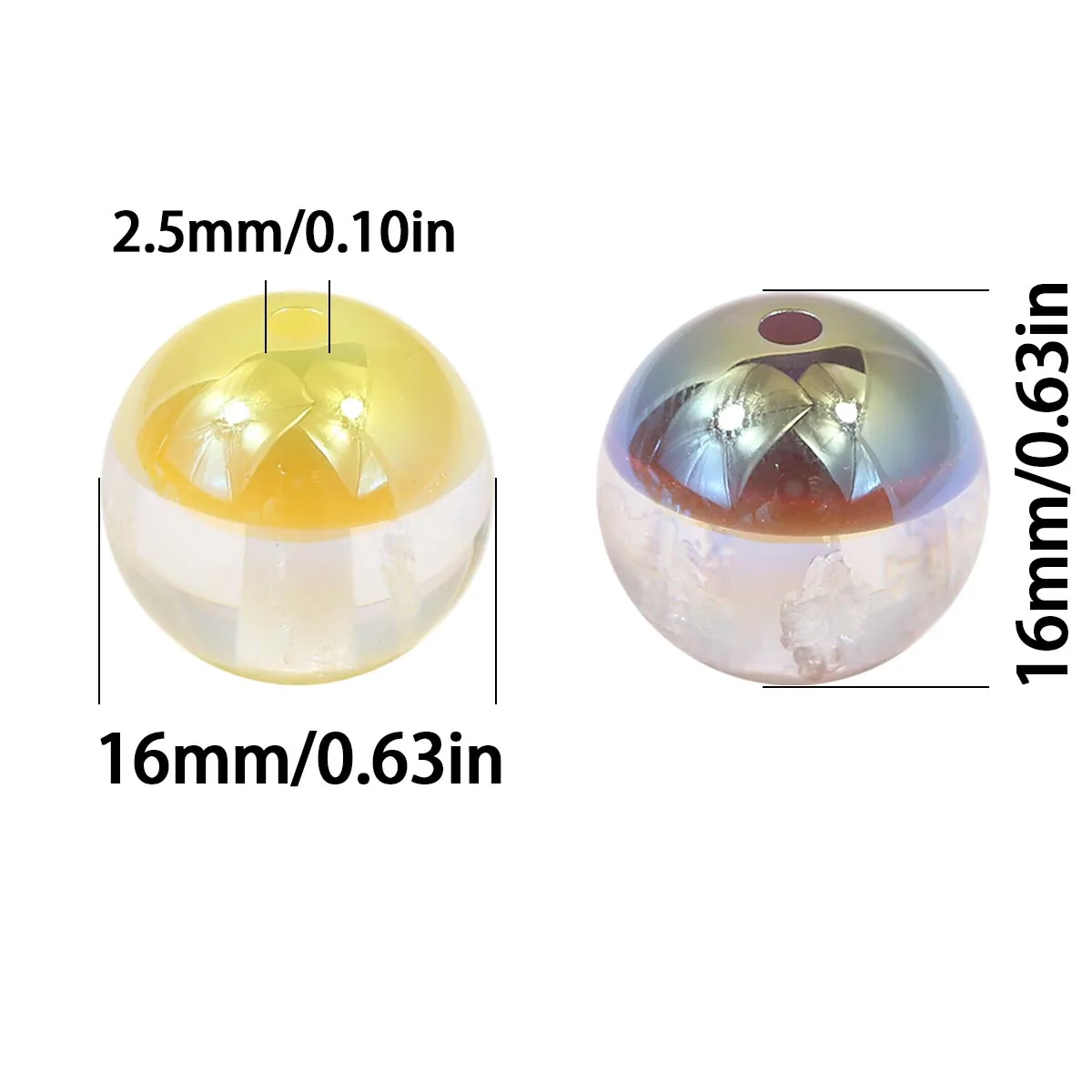 16mm Resin Ice Flowers and Snowy Moon Straight-Hole Mixed-Color Beads Handmade DIY Jewelry Making Bracelet Necklaces Accessories