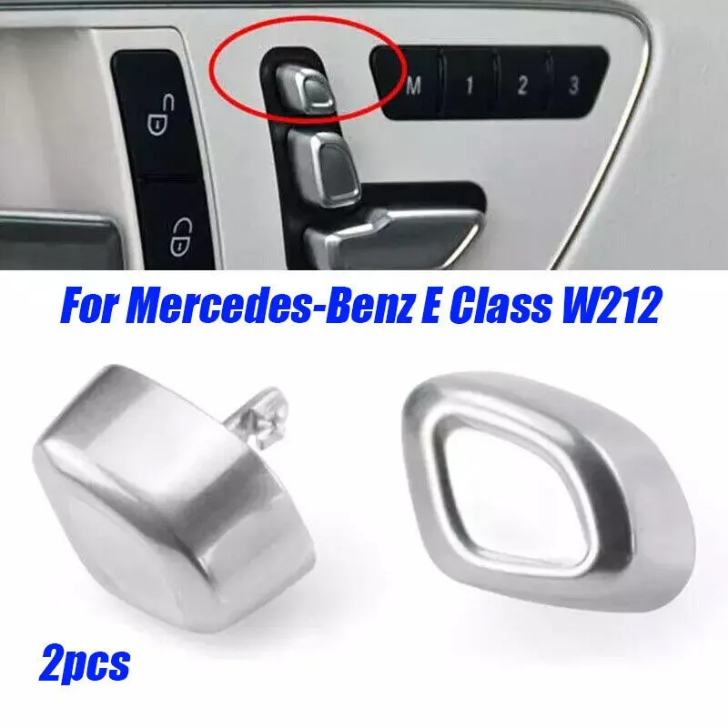 

1Pair Chrome Door Seat Adjust Button Switch Cover For Mercedes-Benz E Class W212