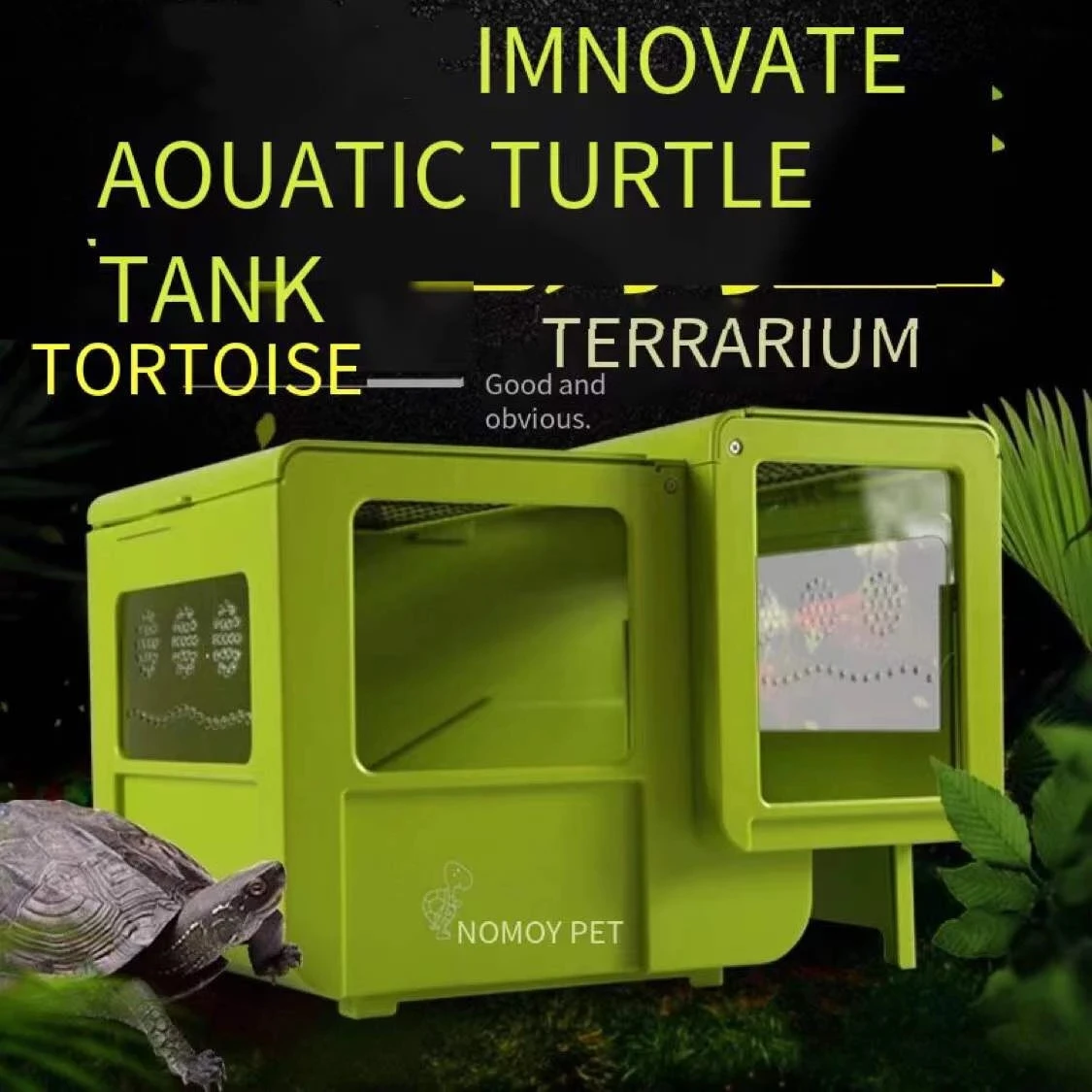 

Aquarium turtle tank with tanning table turtle villa tank amphibious tank crawling pet breeding box aquarium accessorie，‘