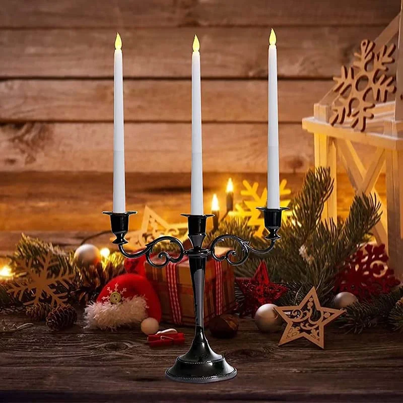 Christmas LED Long Candle Light Remote Control Flame Lamp Warm White Flameless Taper Candles Wedding Party Table Halloween Decor