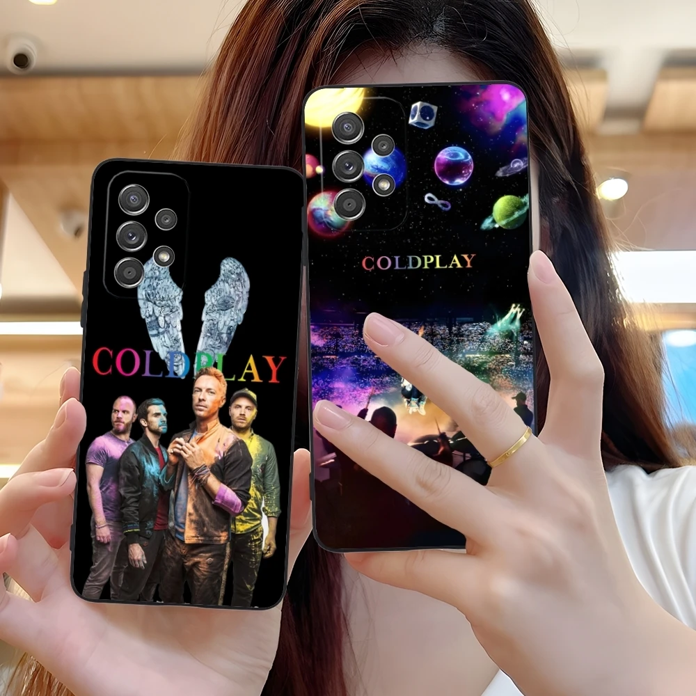 Painting C-Coldplay Mobile Cell Phone Case for Samsung Galaxy A91 73 71 70 54 53 52 34 24 23 21 S 5G Black Phone Cover Shell